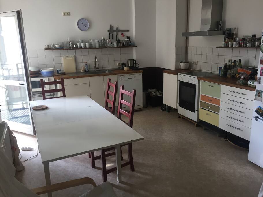 Kitchen with door to balcony
