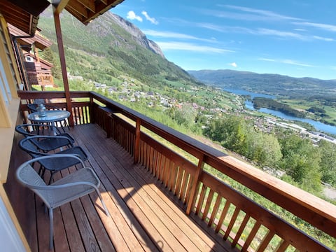 Cabin with beautiful view of lakes and mountains.