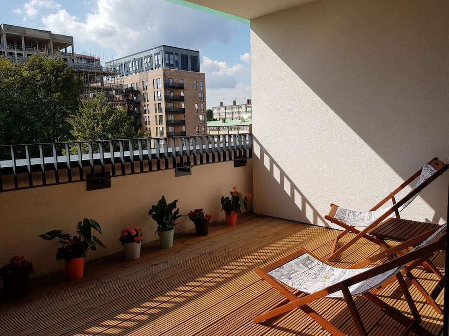 Our large sunny balcony