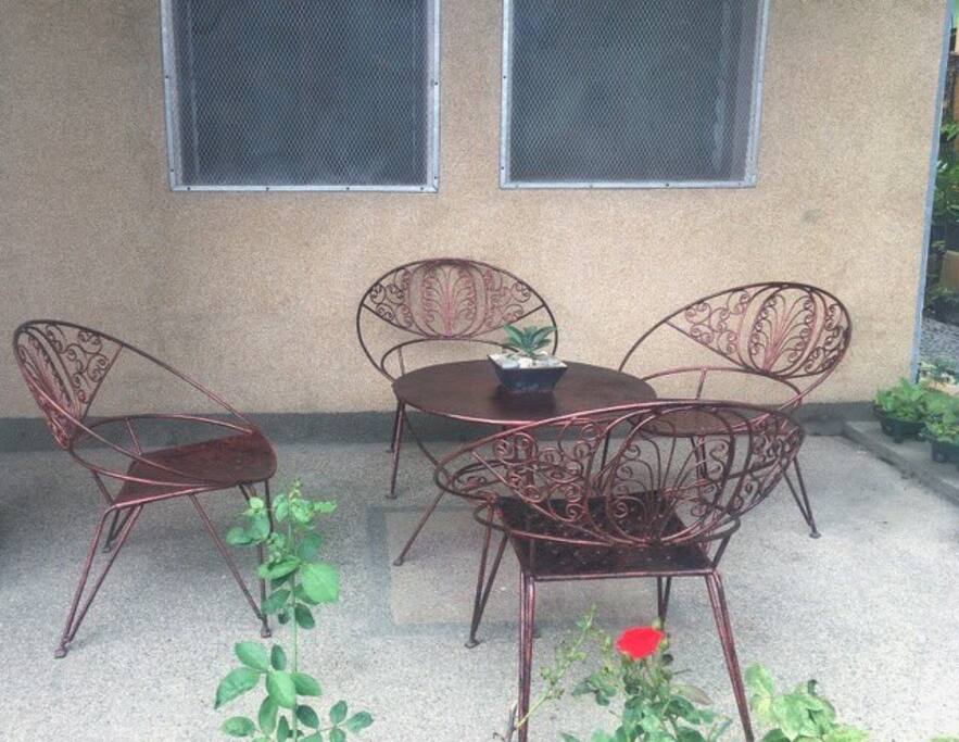 Enjoy the fresh air out at the patio