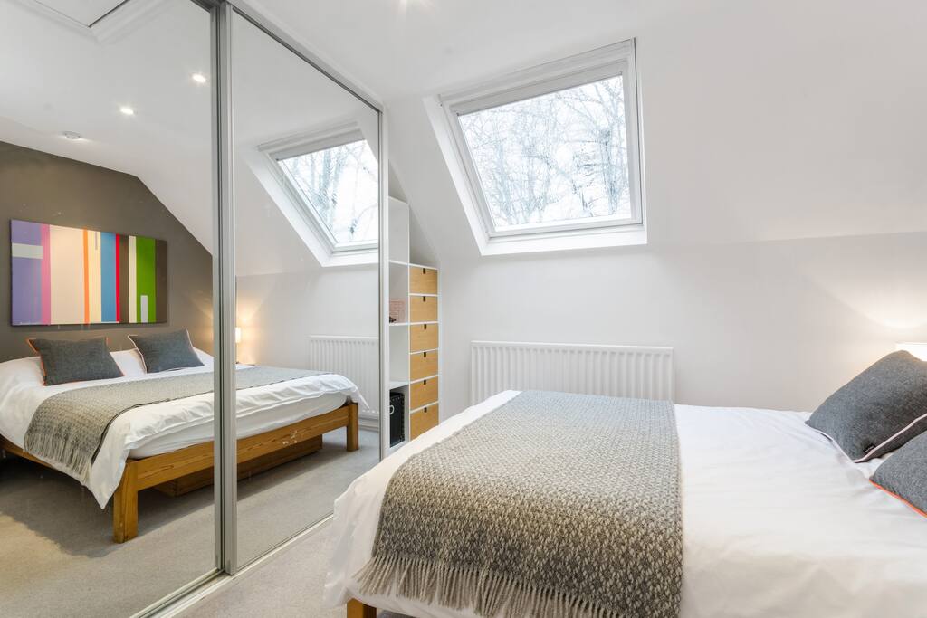 Bedroom with memory foam mattress