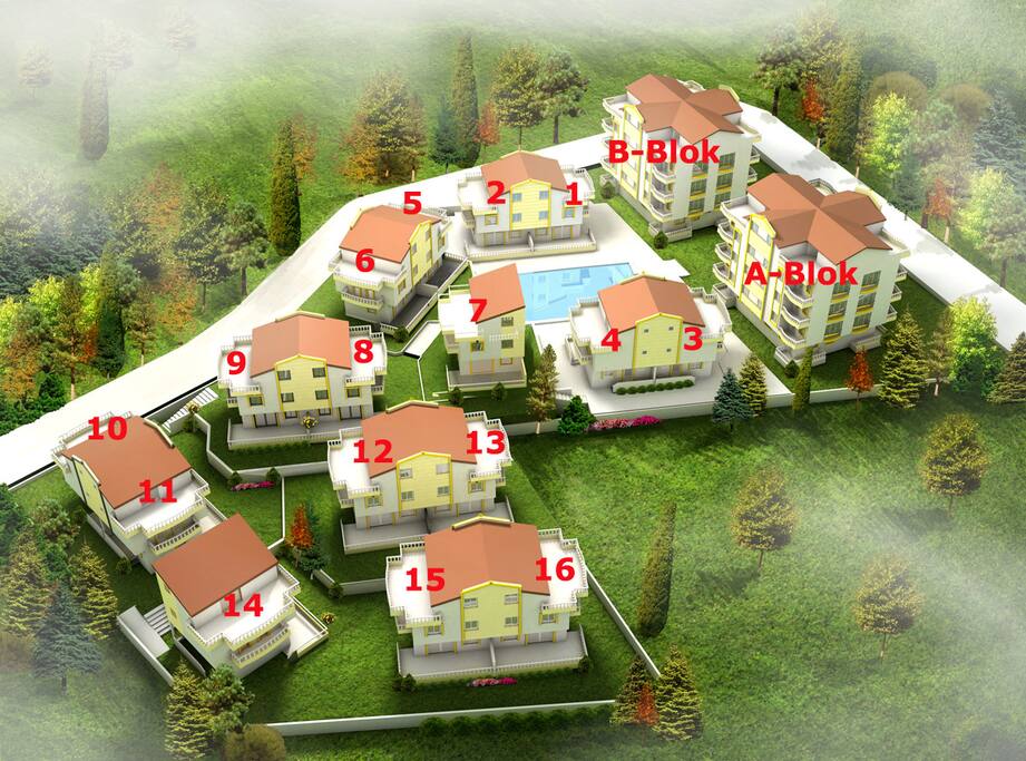 Oversigtstegning resort - se Villa 8