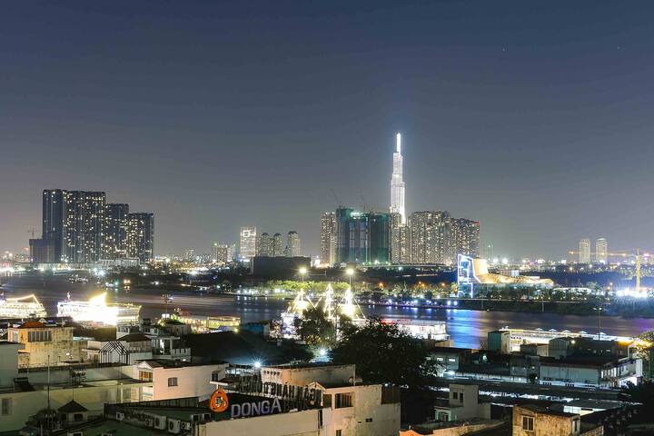River view flat near center in street food area - Apartments for Rent in Ho Chi Minh City, Hồ Chí Minh, Vietnam