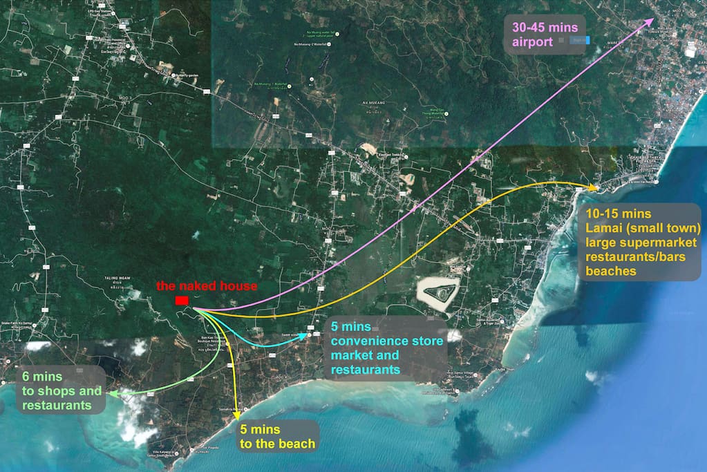proximity of shops and beaches