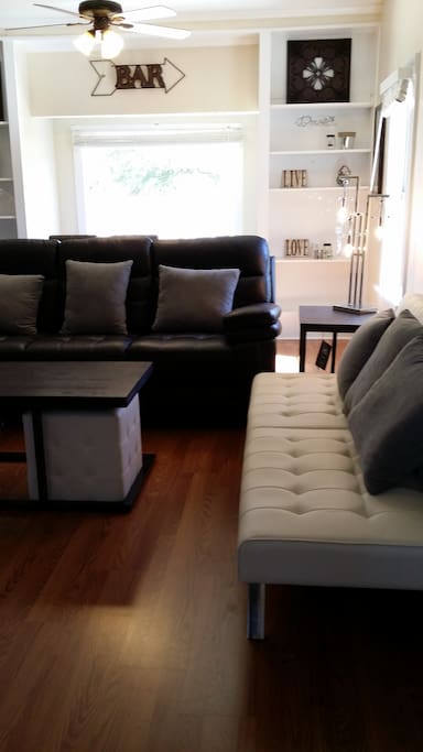 Leather power recliner and futon