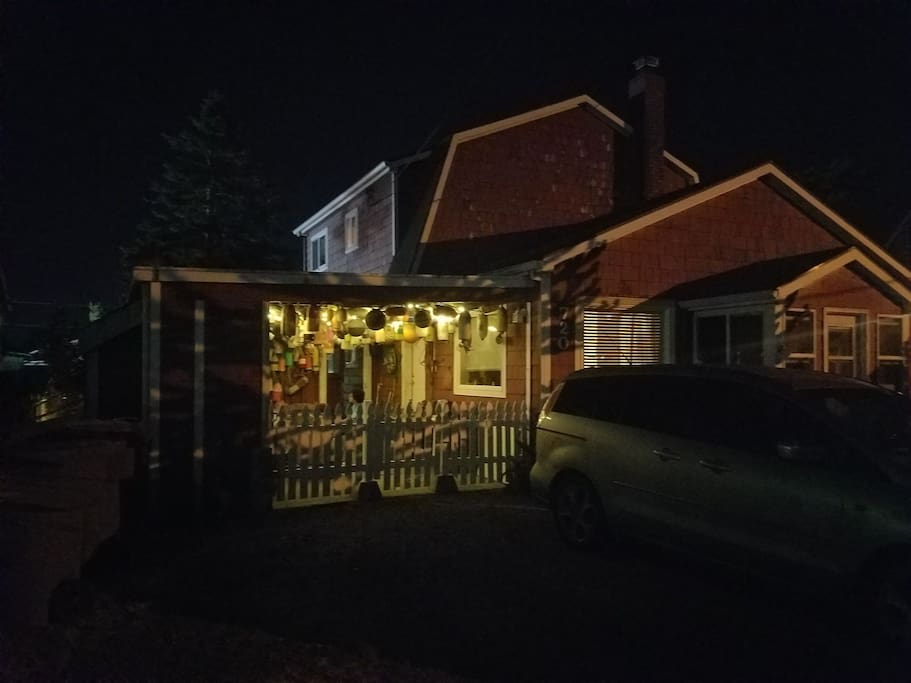 Our favorite activity on warm nights is to sit outside and enjoy the breeze in our buoy covered carport.