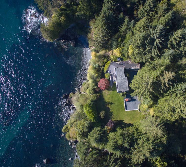Aerial view of the property.