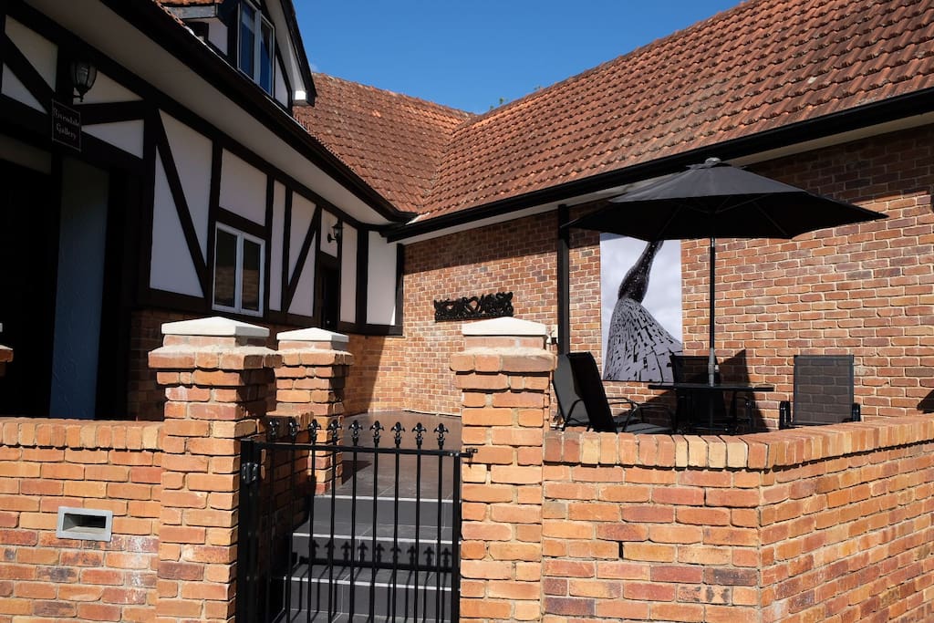 Private entrance and outdoor area