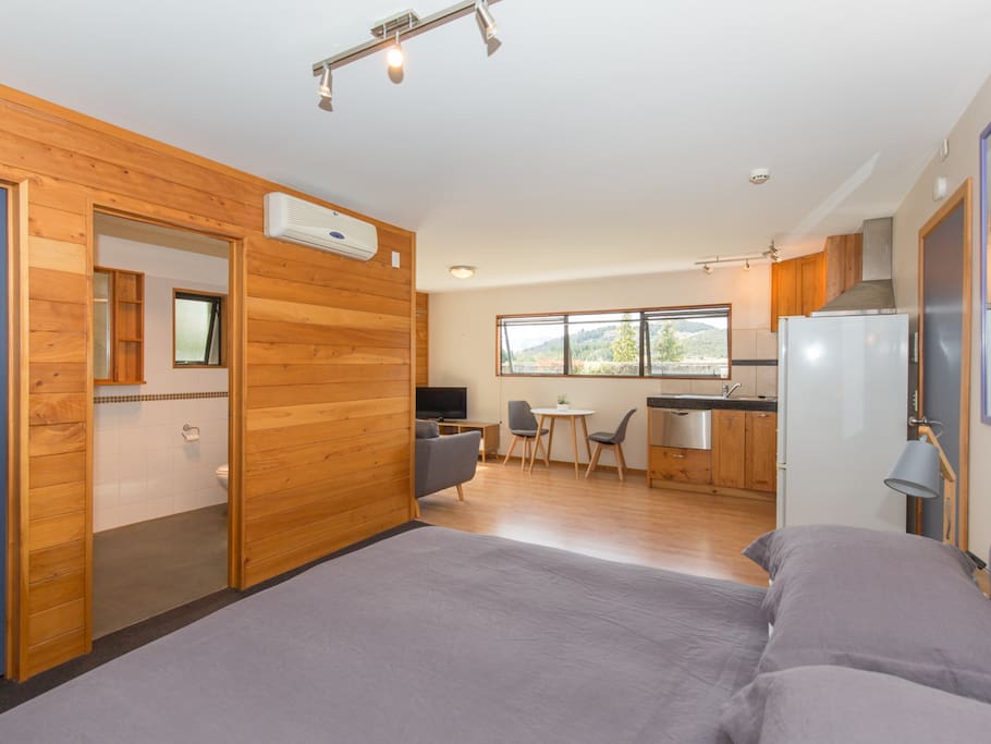 Clean and light open plan unit