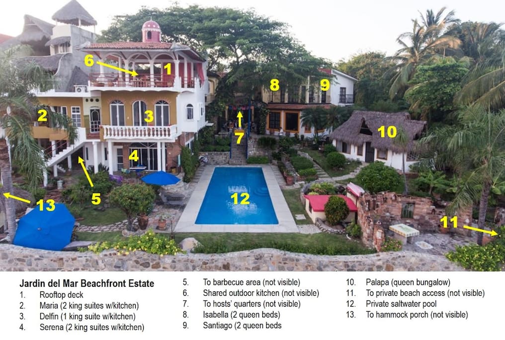 Property Layout by guest suite ("casa")