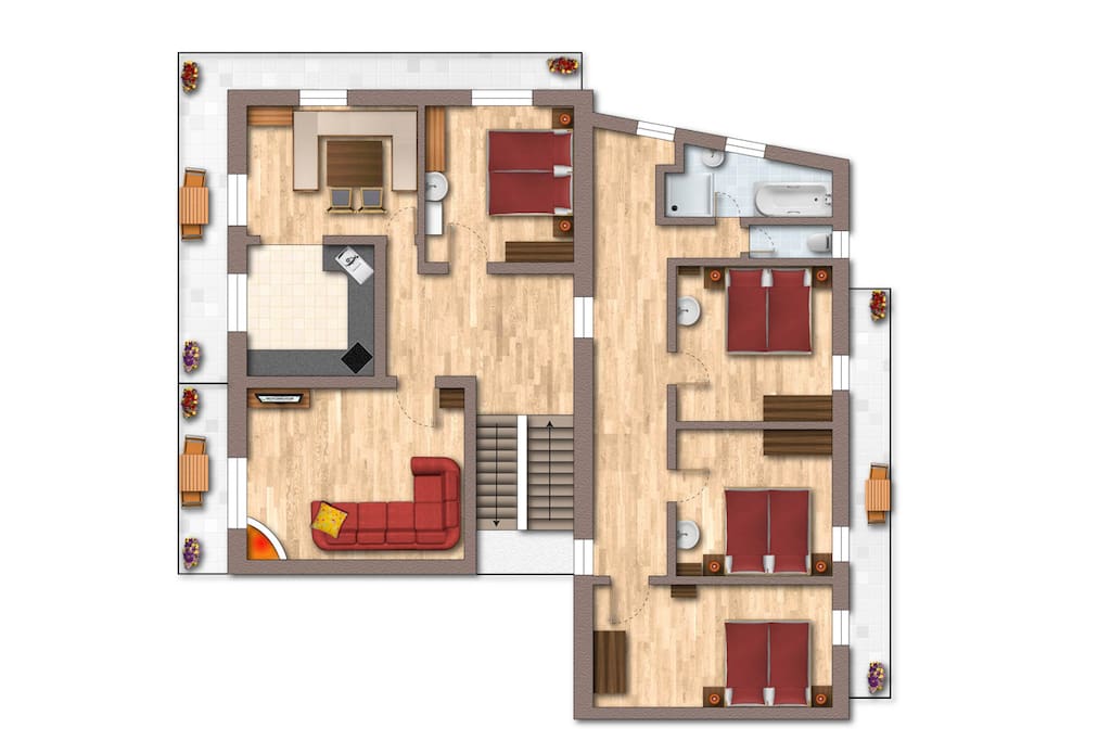 Skizze Appartement Bernhard