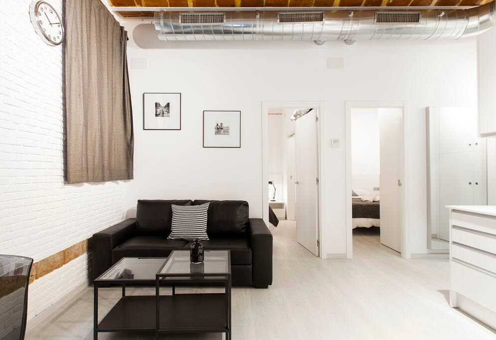 living room, hallway, couch