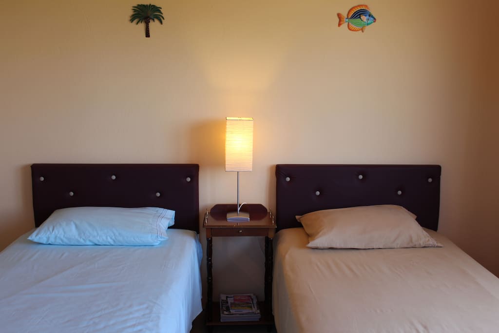 Apartment #1 has 2 single comfy beds with new mattresses