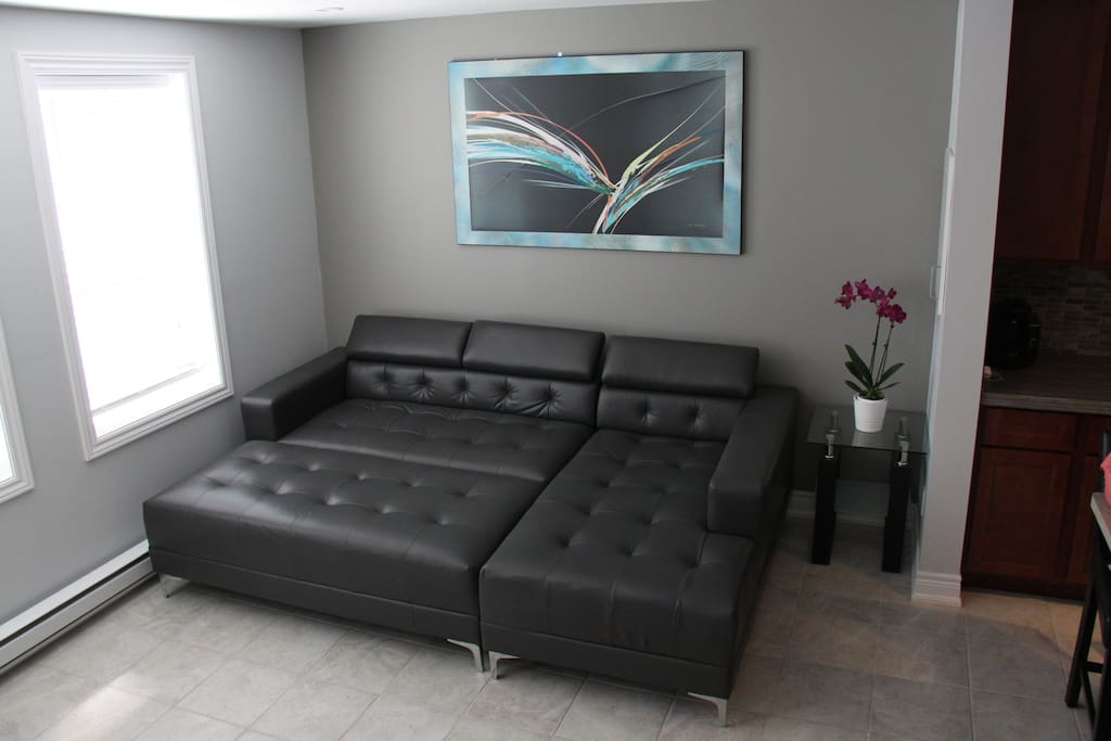 Convertable couch into a queen-sized bed