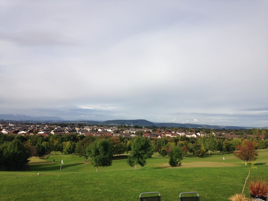 View over the city from lounge window