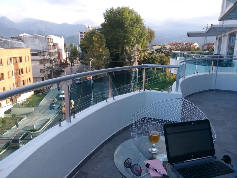 Contemplate the mountains in the evening the best inspiration if you come on a work trip