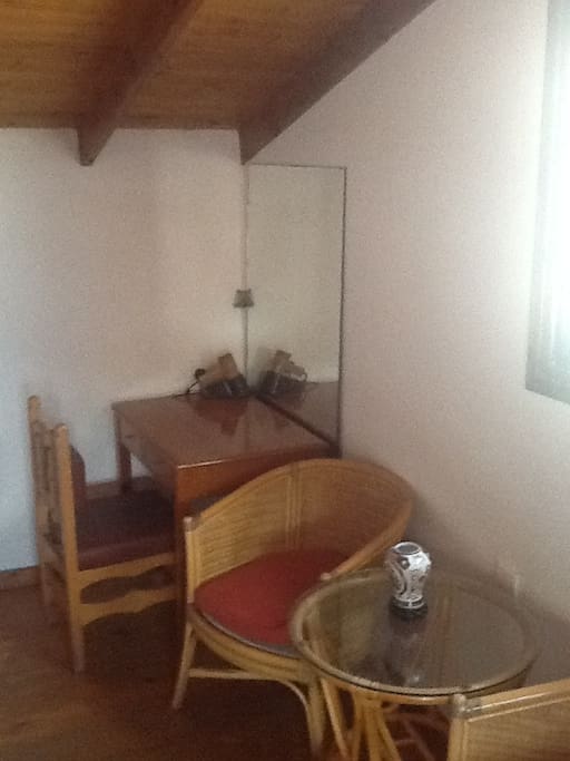 Desk and sitting area