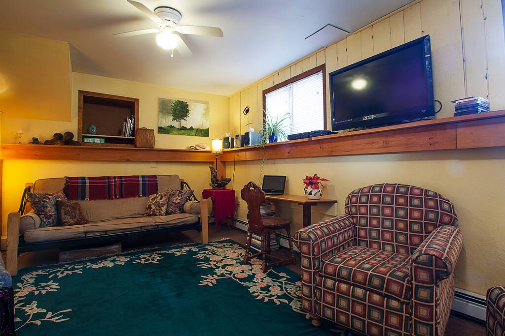 Guest living room with futon bed.