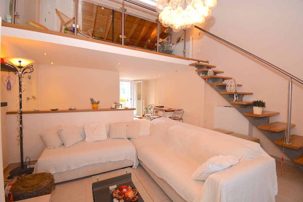 Living Room and internal stairs to sofita