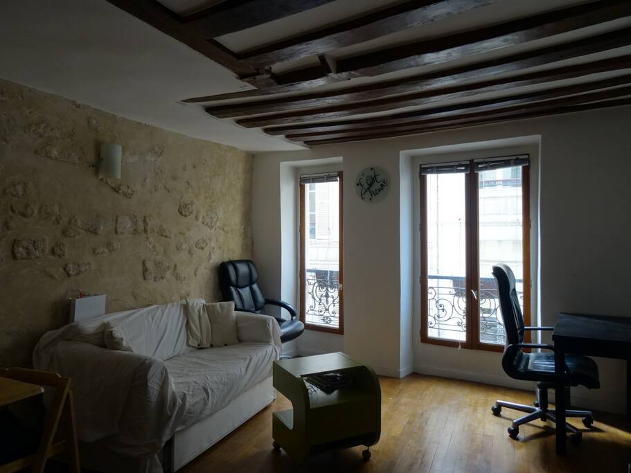 Living room with desk