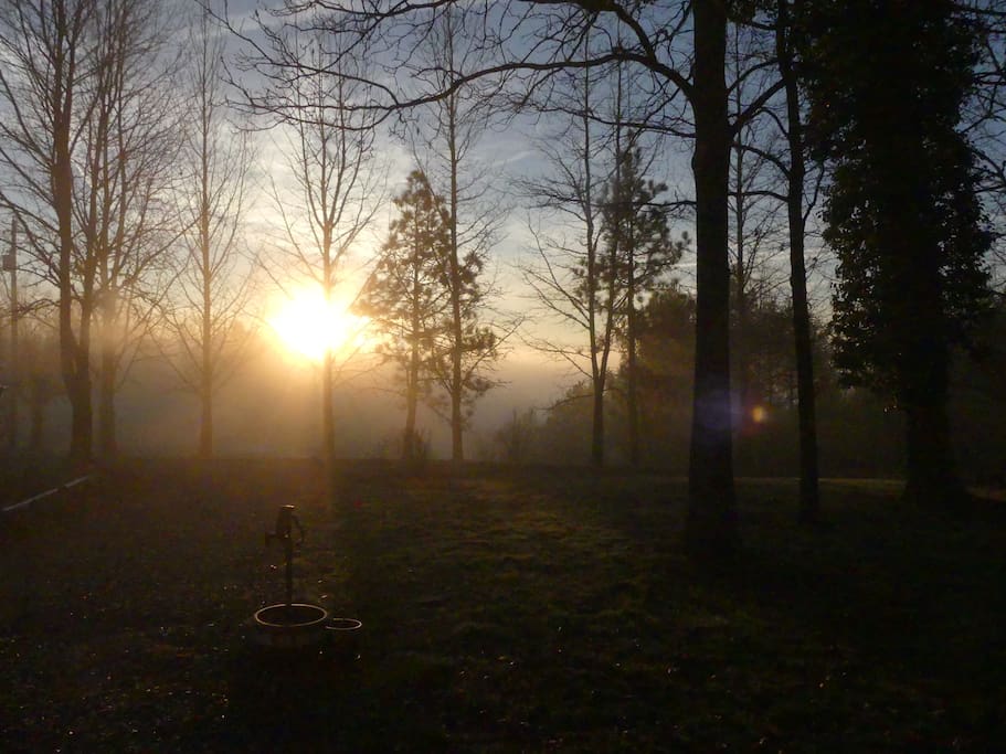 Our sunrise out your bedroom window!