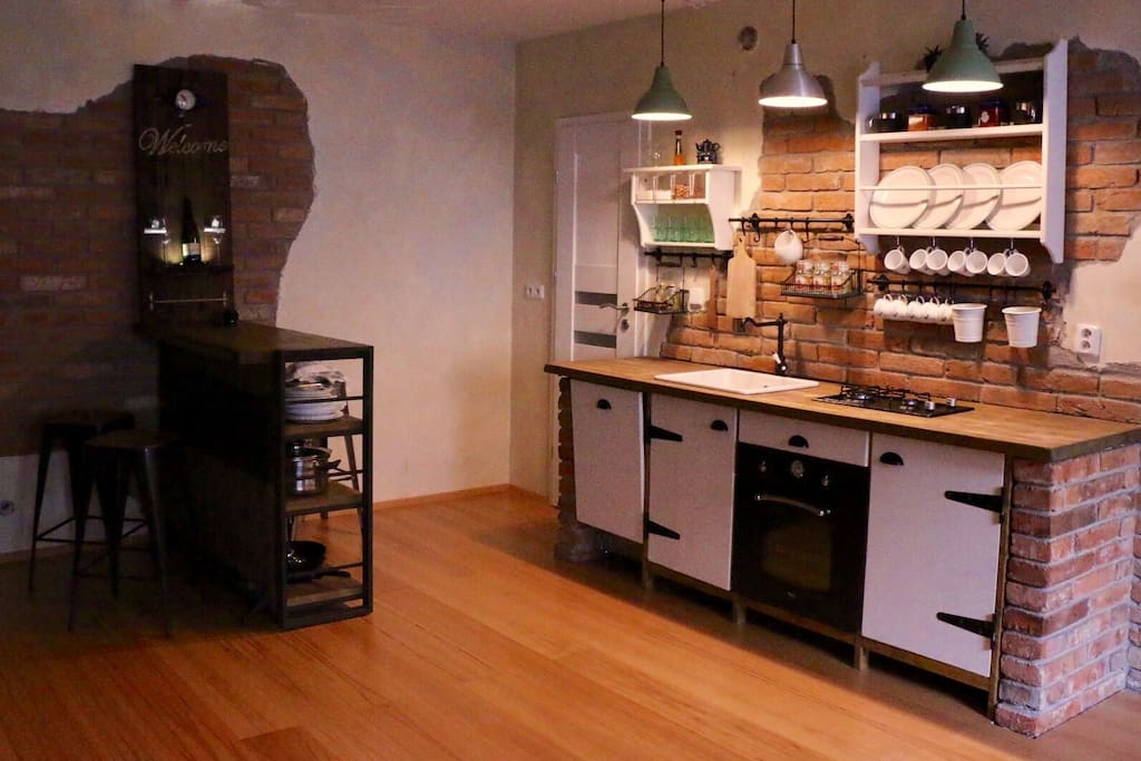 Bar, kitchen and store room