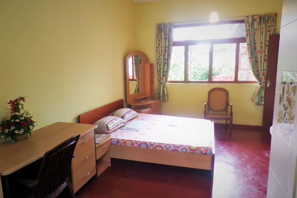 Large bedroom 1 Double bed, 1Single bed, Dressing table+ Office table