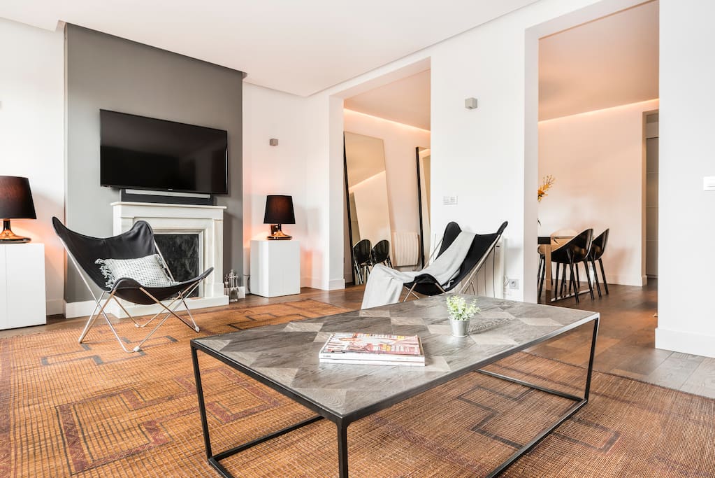 Living room with view of dining area