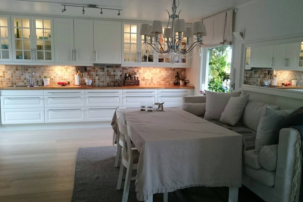 Kitchen with all modern amenities, leads out to back garden and terrace