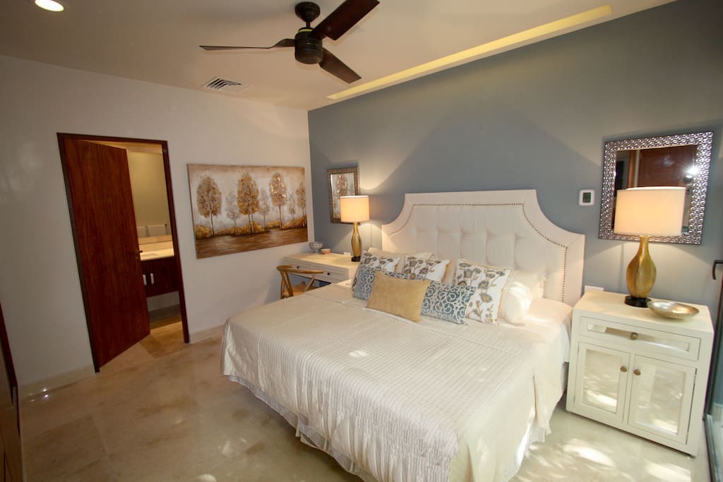 Master suite with king bed and HDTV