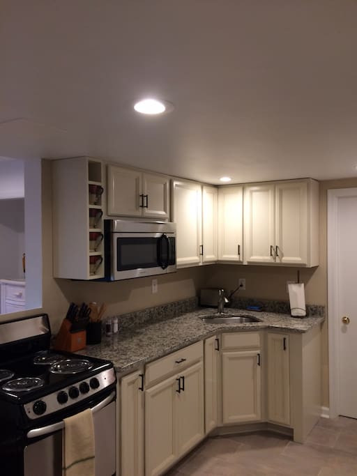 Spacious private Kitchen equiped with everything you need.