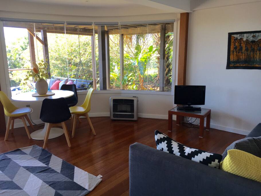 Living area with gas heater