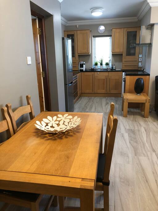 Kitchen and living area.