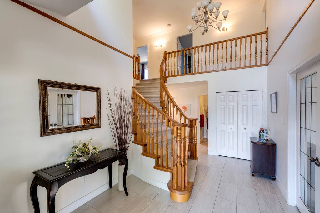 Hallway entry , staircase and ground floor shared bathroom