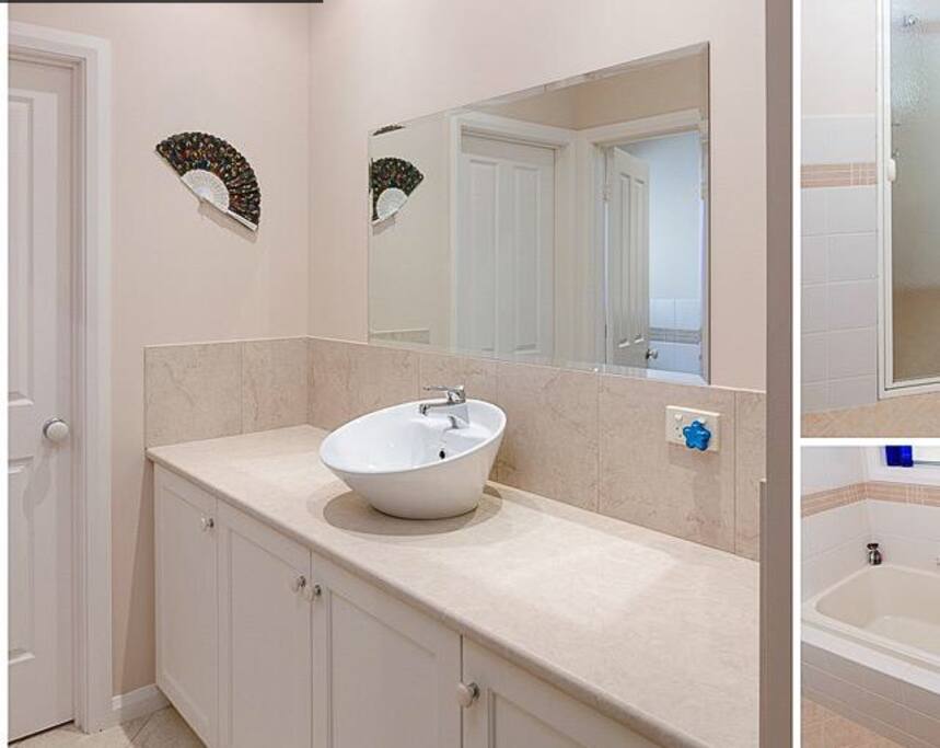 Separate toilet, shower/bath & powder room.