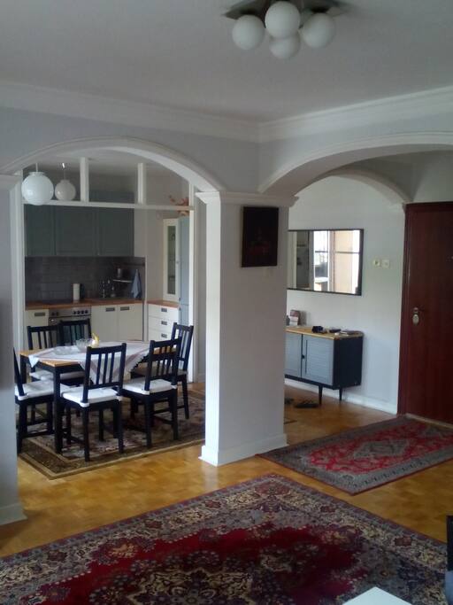 Living room opens to dining room and kitchen