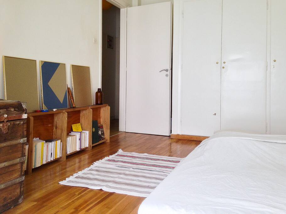 The big room has closet...