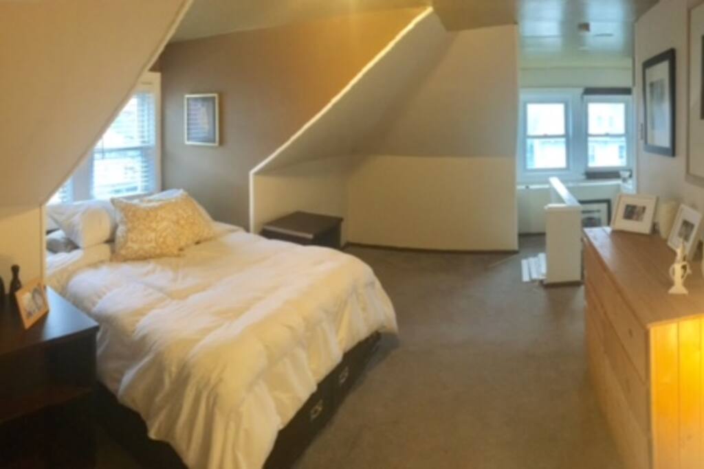 Attic room with super cozy bed