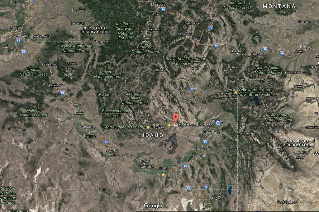 King Mountain Ranch location in Idaho. A short Distance from Borah!