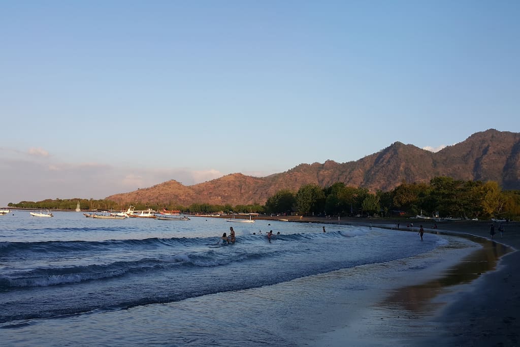 The beach, located a four minute walk away. Listen closely to hear the ocean waves from your room (depending on the season)