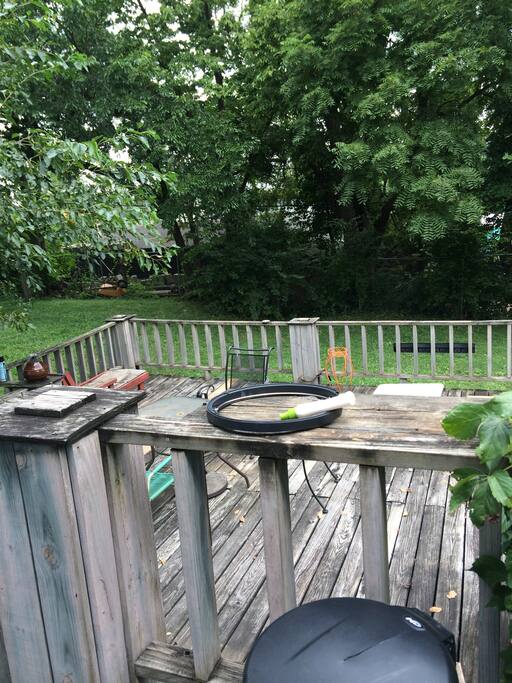 Backyard/deck. The house sits on a double lot, so to the left is a nice, big yard.