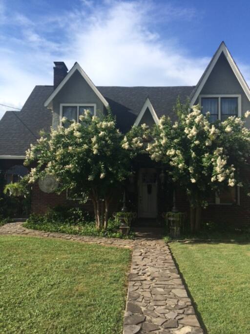 Photo of the front of our home in full bloom