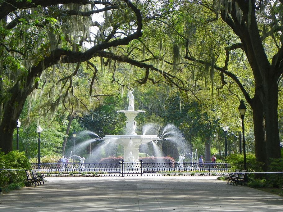 Forsyth Park Fountain Across the Street
