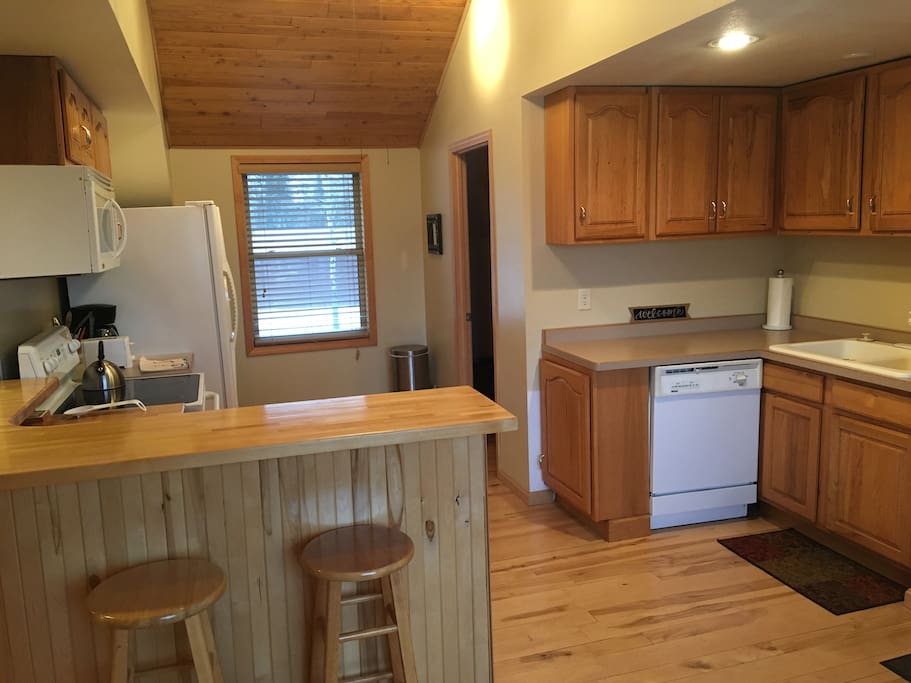 Kitchen with bar height counter