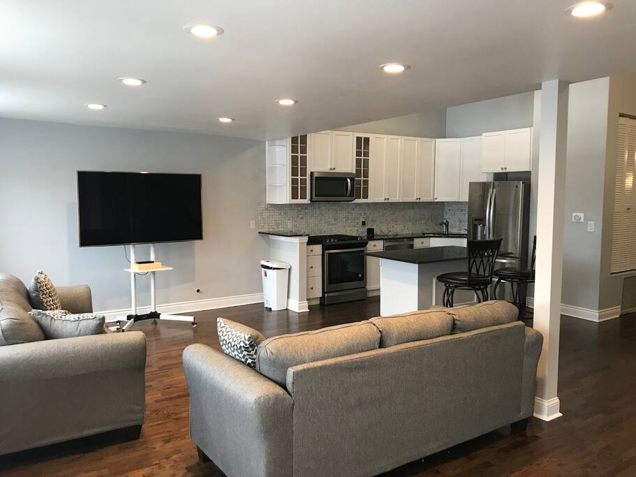 Living room and kitchen