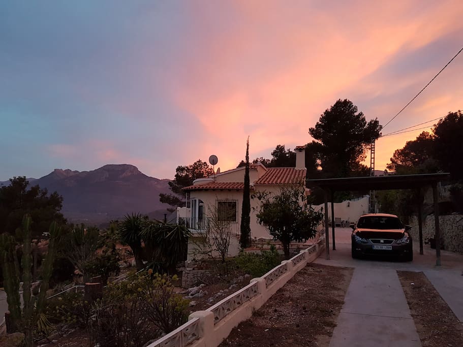 Sunset over the villa