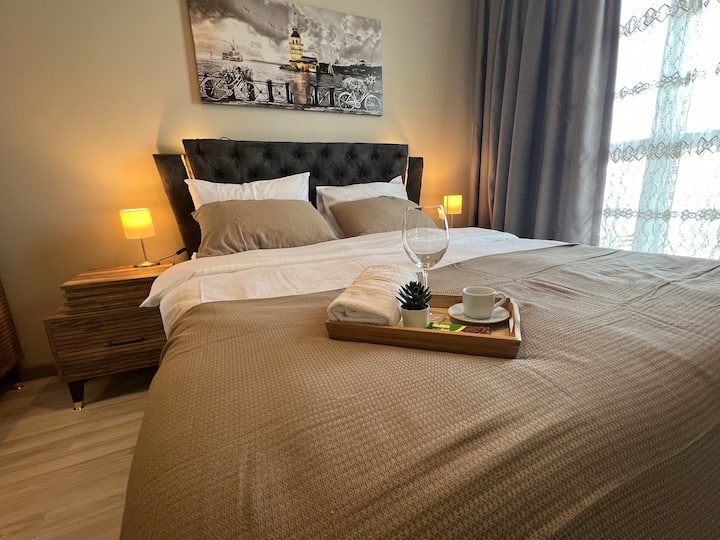 Cozy stylish apartment high floor amazing view +AC