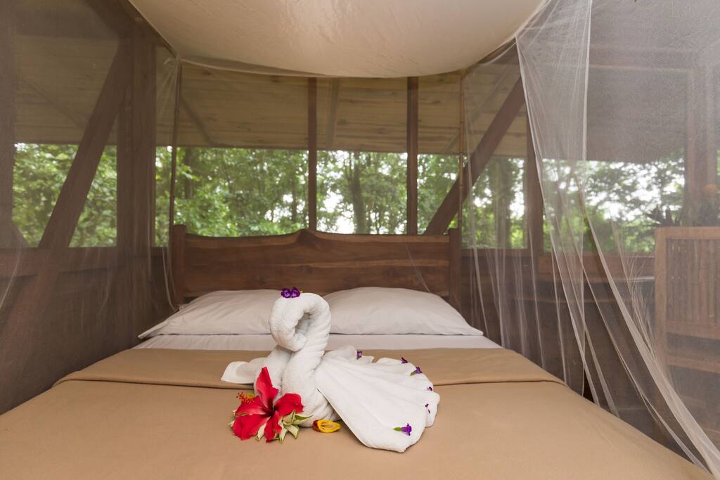 Casa del Mono master bedroom - 360 rainforest views