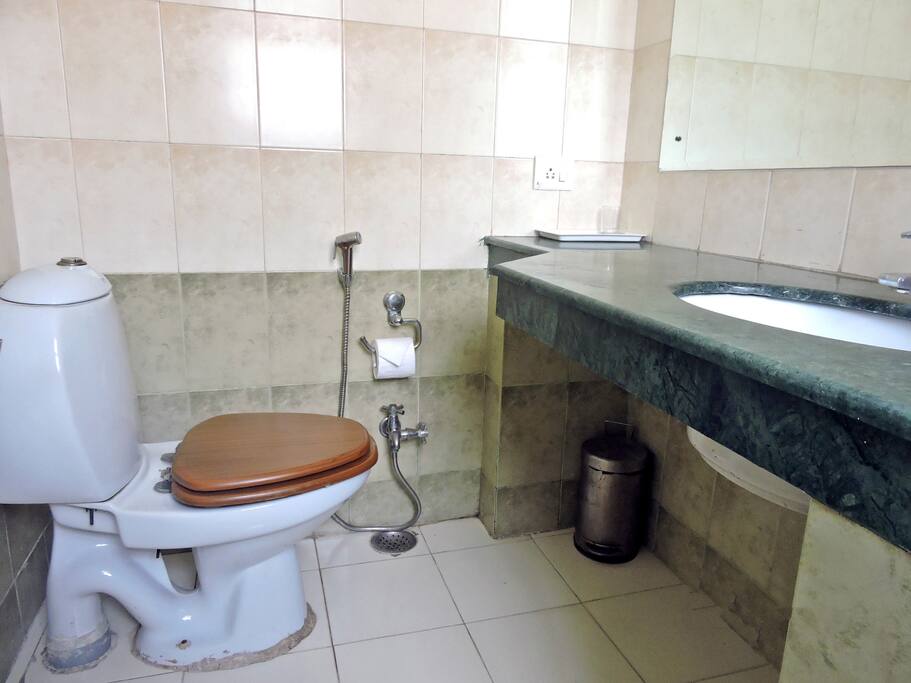 The bathroom is basic but clean and decent size.