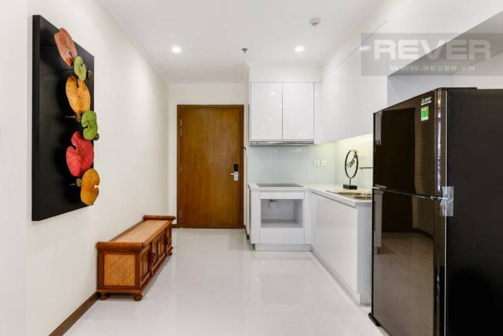 Our kitchen is furnished with big fridge, cooking equipments and cutlery